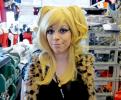 Mid-length wig 40cm blond curly, cosplay Volacoid Teto