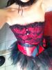 rED CORSET WITH BLACK LACE AND BELT