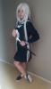Schoolgirl Outfit Japanese Korean cosplay black and white scarf