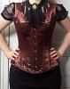 Black shirt with transparents puffed sleeves and jabot with Octopus cameo RQBL