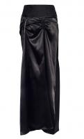 Longue jupe noires gothique steampunk, ceinture motif vintage, chaines