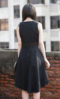 Black dress floral pattern short front long back