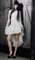 White asymmetric skirt victorian gothic burlesque