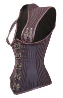 Black and vrown striped underbust corset with jacket