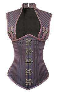 Black and vrown striped underbust corset with jacket