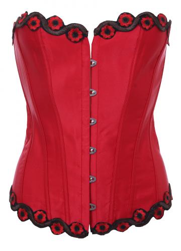 Glowing Red Embroidered gothic chic Corset
