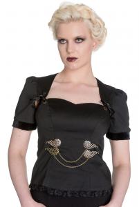 Lorena black top gothic puffy sleeves, Hell Bunny