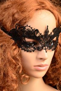 Black lace venitien mask elegant gothic masquerade