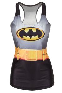 Black Sleeveless shirt top batman costume