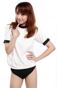 Japanese korean sports gym black and white cosplay outfit
