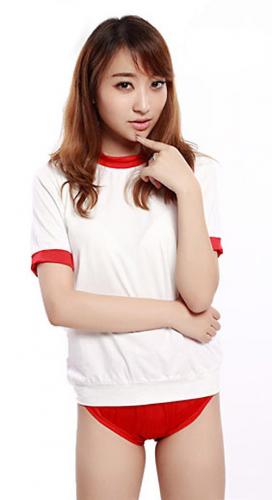 Japanese korean sports gym red and white cosplay outfit