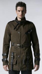 Manteau marron avec sangle et ceinture Gothique Punk Rave Y-532