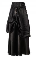 Black stin long skirt effect double skirt Steampunk 112