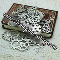 100 pcs steampunk silver color gears to creates, necklaces, cloths