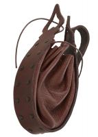 Noble sack base purse brown leather gothic medieval, LaRPS