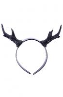 Black Deer Antlers headband, elegant gothic headpiece