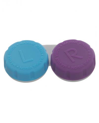 Purple and blue lens cases