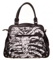 Ribcage skeleton pattern Banned black handbag