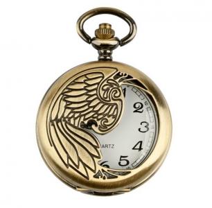 Phoenix Gold color and white Pocket Watch Steampunk Gothic Nobleman