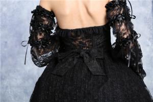 Robe noire  bretelles dos nu lolita gothique vampire victorien