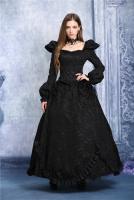 Haut noir brod paulettes dentelle royal vampire baroque gothique