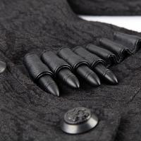 Veste noire mixte avec balles dcoratives, capuche, zip et boutons Punk Rave