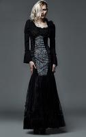 Skirt lace high-waisted with baroque motives and lacing-up in the back Gothic aristoc
