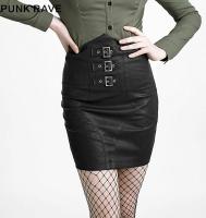 Black mini skirt, straps and lacing Military Pinup Punk Rave