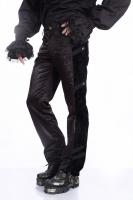 Pantalon noir avec motif floral sur le ct lgant gothique steampunk