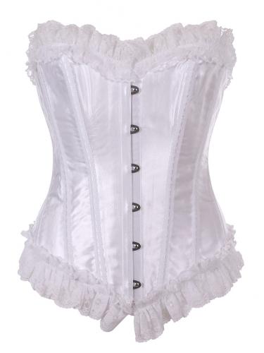 White satin corset with lace