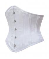 Steel boned white satin underbust corset elegant gothic