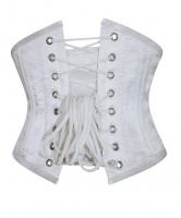 Steel boned white satin underbust corset elegant gothic