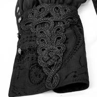 Transparent black shirt V collar with frilly lace Punk Rave