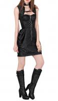 Gothic Steampunk black brocade corset dress with bolero and straps