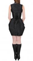 Robe corset gothique steampunk brocart noir avec bolro et sangles