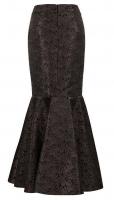 Long brown brocade steampunk elegant ruffled skirt