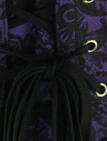 Serre taille violet fonc  motif floral noir et baleines spirals en mtal