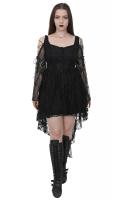 Bare shoulders and sleeves black lace dress elegant gothic romantique