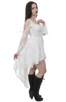 Bare shoulders and sleeves white lace dress elegant gothic romantique