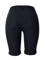 Short pantacourt style jean noir avec dchirures gothique punk rock