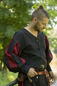 Red and black baggy shirt Medieval Imperial GN