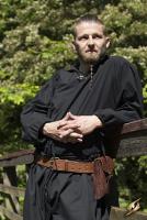 Black heavy cotton shirt Medieval viking pirate GN