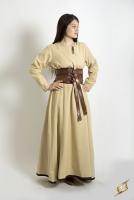 Beige sand V neck long dress tunic, medieval GN