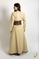 Beige sand V neck long dress tunic, medieval GN