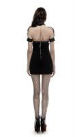 Black tight short rivet dress with lace-up and spikes gothic Punk Rave