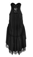 Longue robe noire bustier avec jupon dentelle modulable gothique Punk Rave