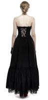 Long strapless black dress with adjustable lace skirt gothic Punk Rave