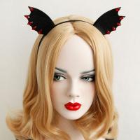 Gothic headband, black bat wings with red stones