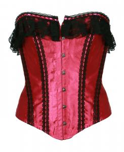 Dark red corset with top lace