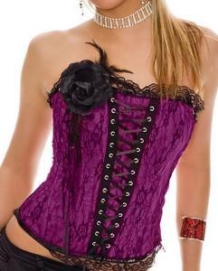 Purple and black lacing corset